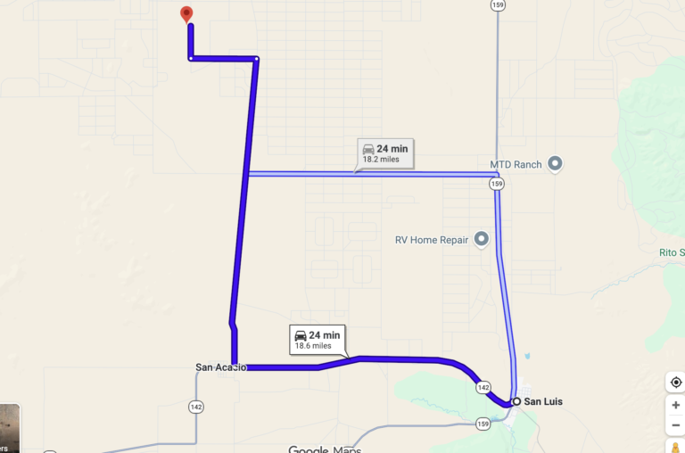 Dahlia Rd to San Luis, CO